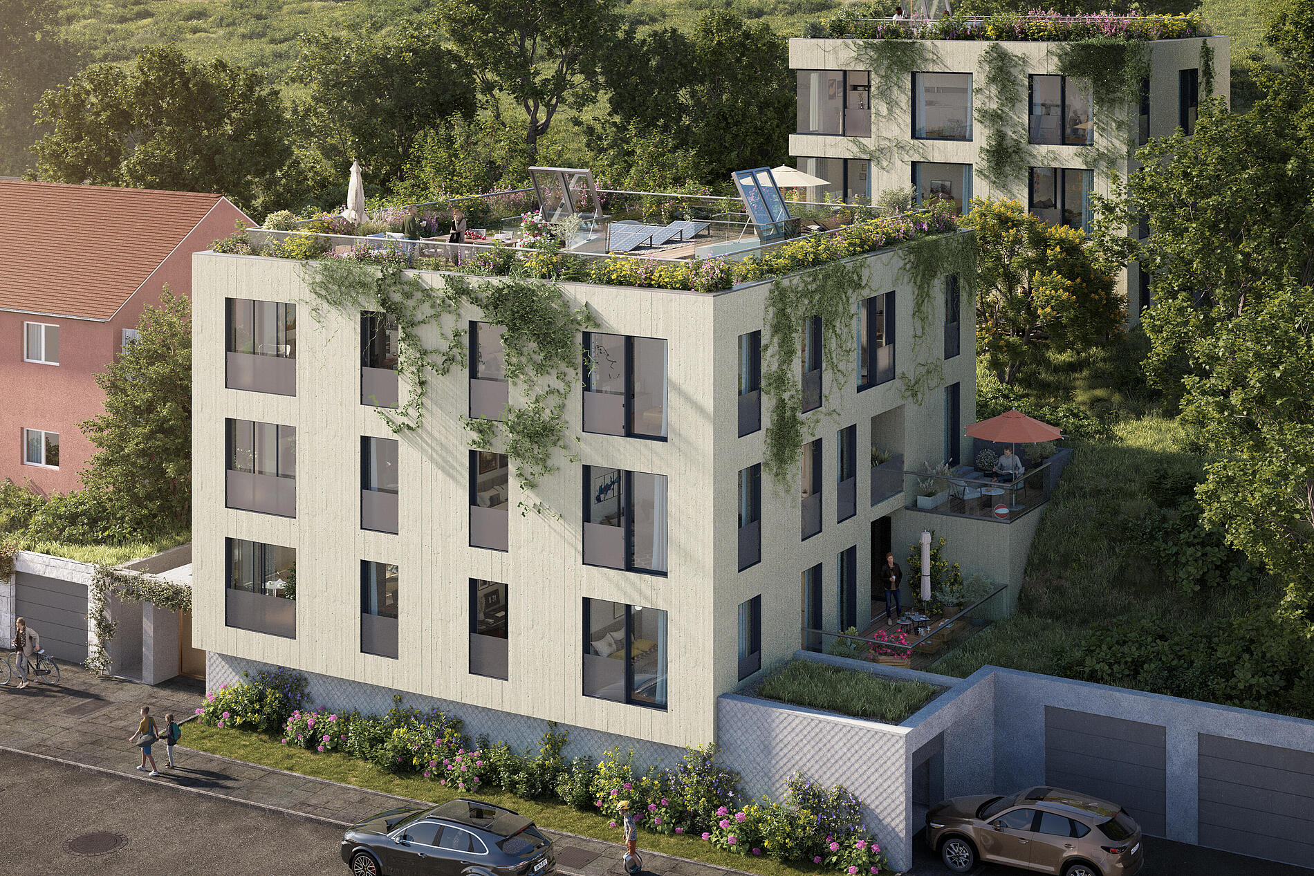 Rendering Riverside Residence in Regensburg - Neubau von neun Wohneinheiten